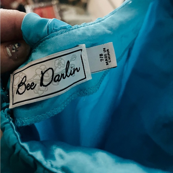 New Bee Darling short blue dress with hand down jewels and an open back - Picture 6 of 6